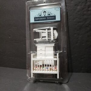 NEW! 2011 Set Of 3 MAYBERRY STREET Miniatures White **Nursery** Dollhouse Toys